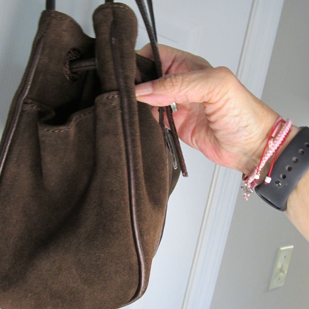BRIGHTON Cinclaire Cinabar Brown Suede Shoulder Tote Bag - Picture 10 of 15